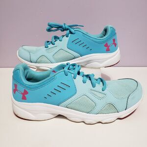 Under Armour Blue Pink Sneakers Girl  Sz Y5 Womens Sz 6.5